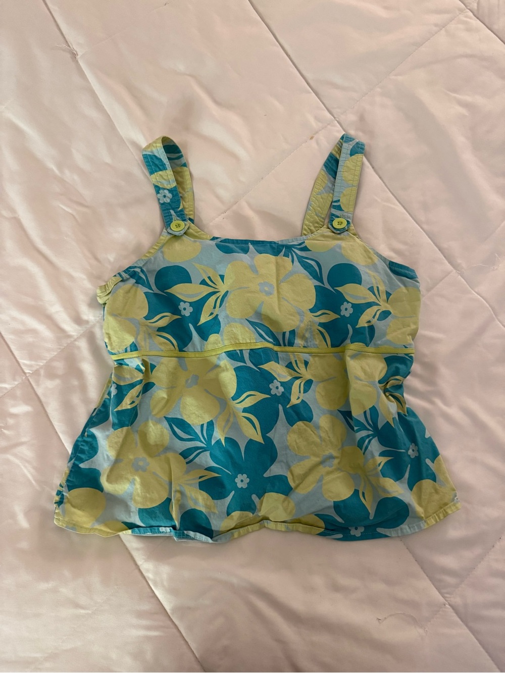 Limited Too Floral Tank Top - Blue & Yellow
